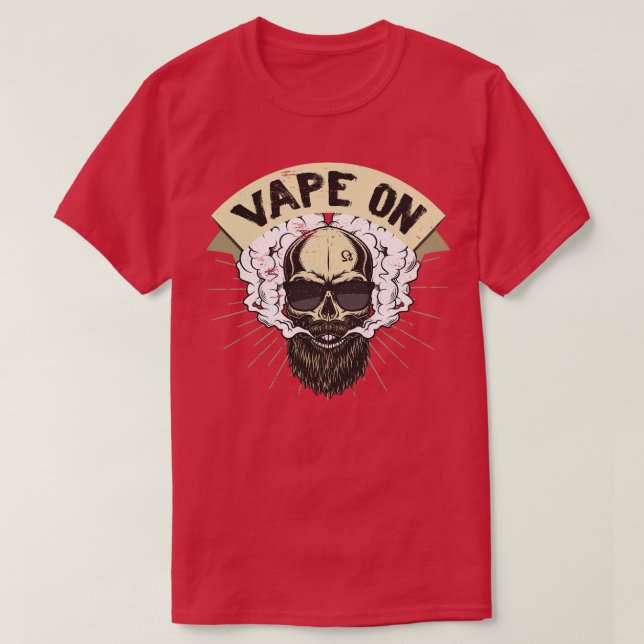 Camiseta Vapso Crânio Com Vapor De Nuvem Com Borda Ativado (Frente do Design)