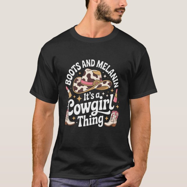 Camiseta Vaqueira Afro-Americana do Texas Country Ocidental (Frente)