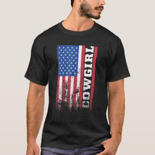 Camiseta Vaqueira Americana Bandeira EUA Vertical