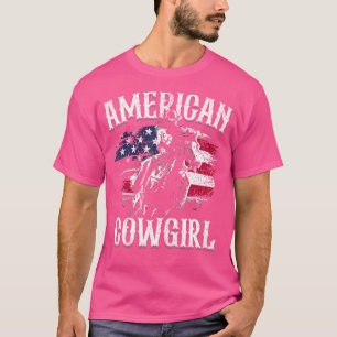 Camiseta Vaqueira Americana Rodeio Barril Corrida Cavalgada