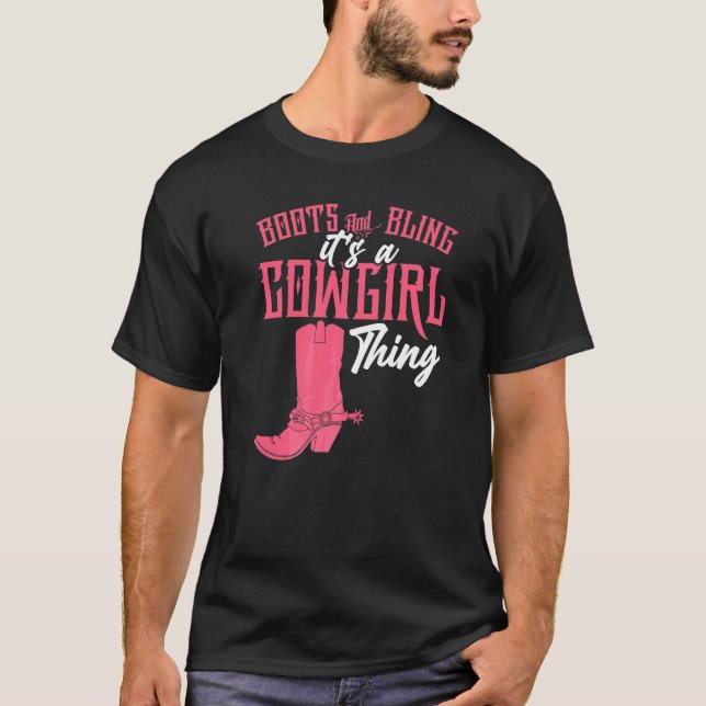 Camiseta Vaqueira brilho de botas (Frente)