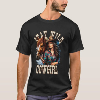 Camiseta Vaqueira Com Cavalo.Fique Selvagem Vaqueira.Arte O