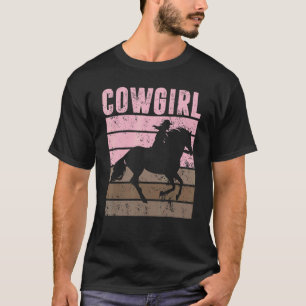 Camiseta Vaqueira Cow Girl Cavalo Equestre Marrom Vaqueira