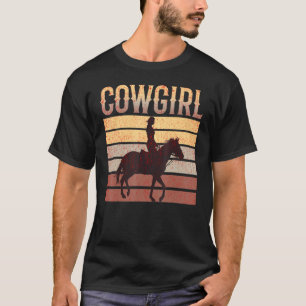 Camiseta Vaqueira Cow Girl Cavalo Marrom Vaqueira