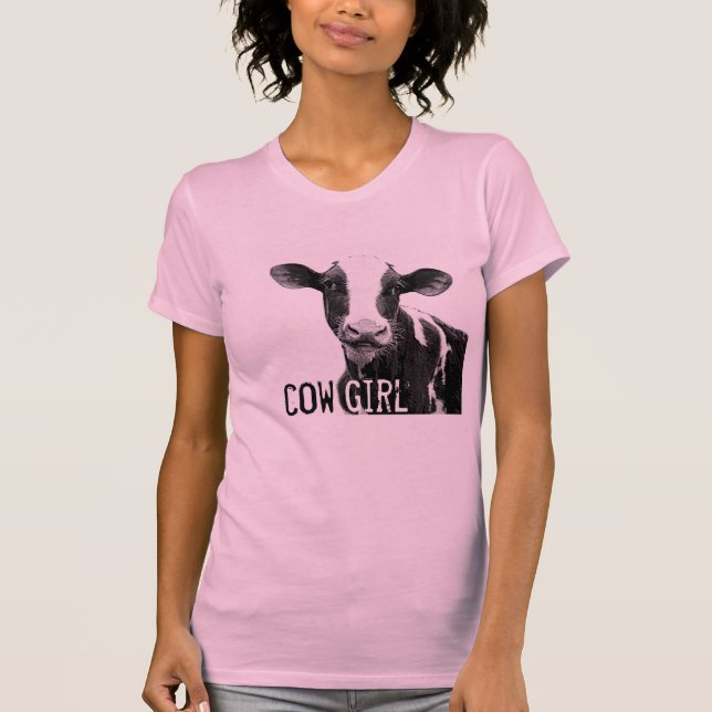 Camiseta Vaqueira da menina da vaca!  Vitela da leiteria de (Frente)
