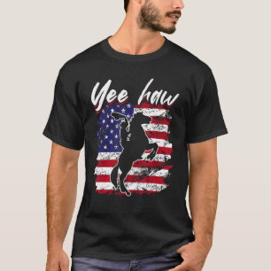 Camiseta Vaqueira de Rodeio de Cavalo EUA Yee haw