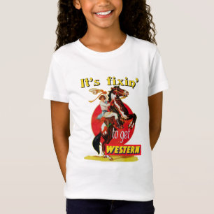 Camiseta Vaqueira do rodeio no cavalo Fixin a obter