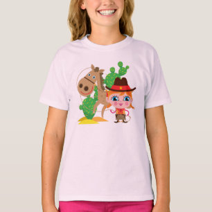 Camiseta Vaqueira e cavalo