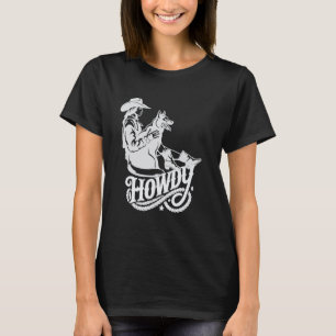 Camiseta Vaqueira e seu cachorro, Gráfico Western Ocidental