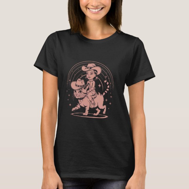 Camiseta Vaqueira Montando Gato (Frente)