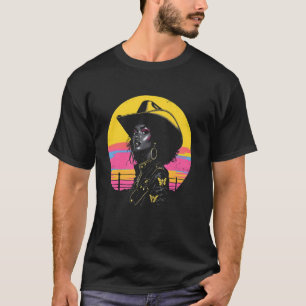 Camiseta Vaqueira Negra Africana América Ocidental Rodeio P