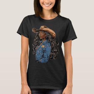 Camiseta Vaqueira Negra Afro-Americana País Ocidental