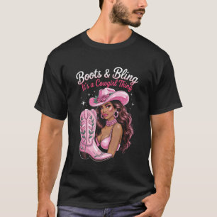 Camiseta Vaqueira Negra Melanin - Botas & Brilho É uma Cois