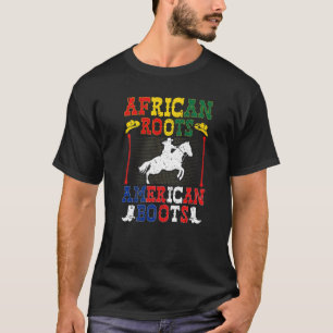 Camiseta Vaqueira Raízes Africanas Botas Americanas Rodeio 