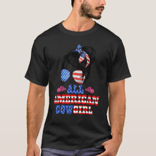 Camiseta Vaqueira totalmente americana 4 de julho Patriótic