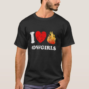 Camiseta Vaqueiras Quentes I Heart Angustiado Eu Amo Vaquei