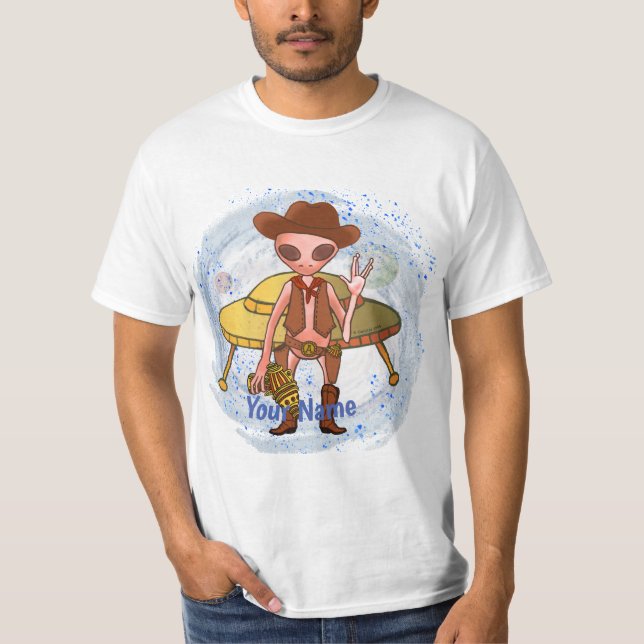Camiseta Vaqueiro alienígena de Ficção Científica  (Frente)
