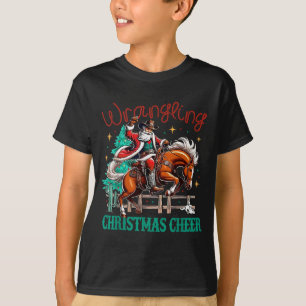 Camiseta Vaqueiro de Natal Ocidental Lidando com a Alegria