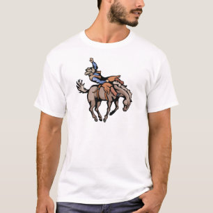 Camiseta vaqueiro de rodeio e cavalo de caça