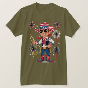 Camiseta Vaqueiro Estrelado – Celebração do Dia 4 de Julho