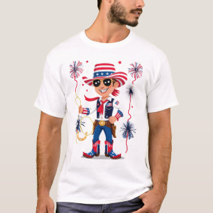 Camiseta Vaqueiro Estrelado – Celebração do Dia 4 de Julho