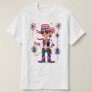 Camiseta Vaqueiro Estrelado – Celebração do Dia 4 de Julho