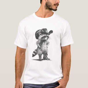 Camiseta Vaqueiro Guaxinim Engraçado Guaxinim Gráfico Meme
