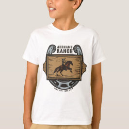 Camiseta Vaqueiro laçando ADD NOME Família Western Rancho d
