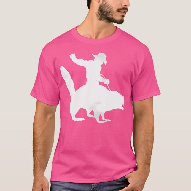 Camiseta Vaqueiro Montado Em Um Castor Distressed (Frente)