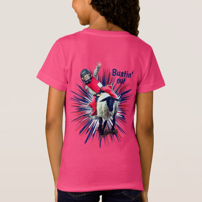 Camiseta Vaqueiro Ocidental de Rodeio Cowgirl Derrubando Ca (Verso)