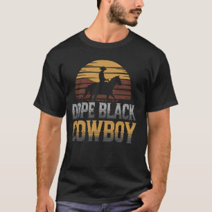 Camiseta Vaqueiro Preto Cavaleiro De Cavalo Rodeio Ra Ameri