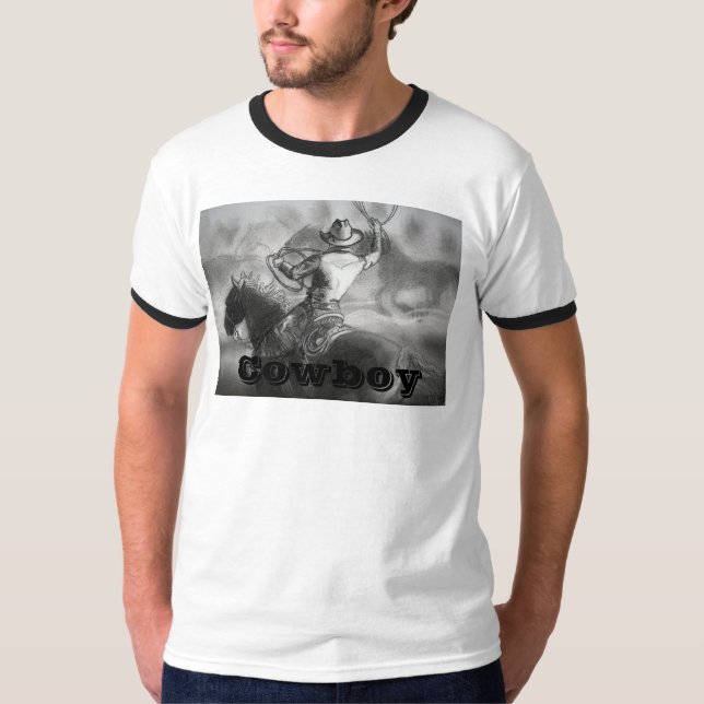 Camiseta Vaqueiro que Roping o t-shirt dos homens dos (Frente)