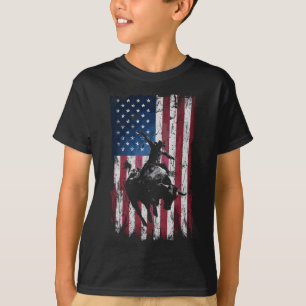 Camiseta Vaqueiro Rodeio Bandeira Ocidental EUA Vaqueiros