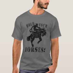 Camiseta Vaqueiro Trô Segura Seus Cavalos No País Ocident