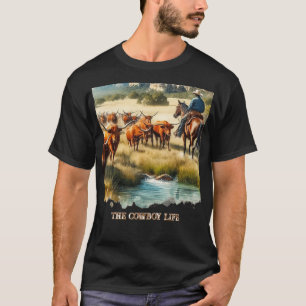 Camiseta Vaqueiro Vive Longa Chifrudos Gado Arredondamento 