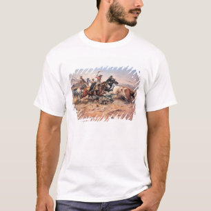 Camiseta Vaqueiros que roping um boi, 1897 (óleo em canvas