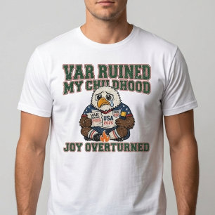 Camiseta VAR Arruinou Meu Futebol Infantil  Engraçado