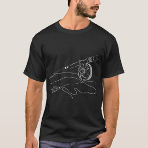 Camiseta Vara de pesca com mosca e mosca para pescadores de