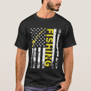 Camiseta Vara de Pesca da Bandeira Americana Presente Patri