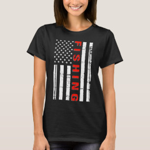 Camiseta Vara de Pesca da Bandeira Americana Presente Patri