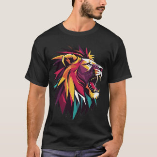 Camiseta "Vara majestosa: T-Shirt do Leão Artístico"