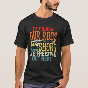Camiseta Varas Curtas de Pesca no Gelo Engraçado Clima Frio