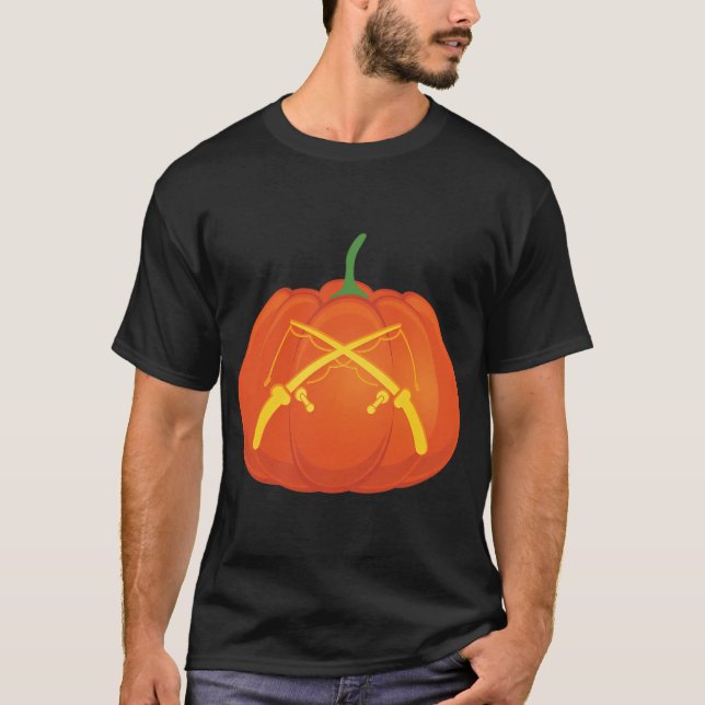 Camiseta Varas de Pesca Jack o Lantern impressão de Hallowe (Frente)