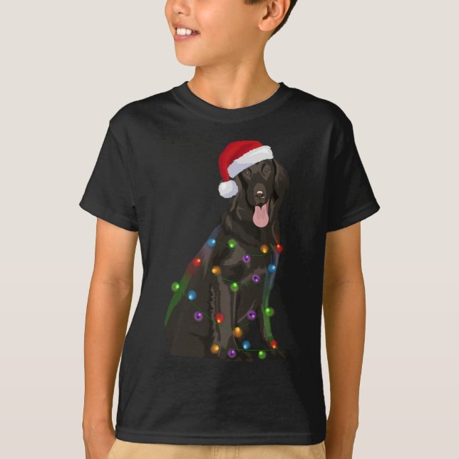 Camiseta Varejista com revestimento plano Luzes de Natal Xm (Frente)
