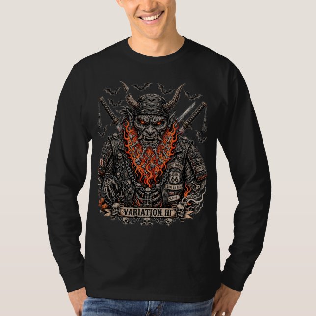 Camiseta Variação III Samurai Motoqueiro com Barba de Abóbo (Frente)