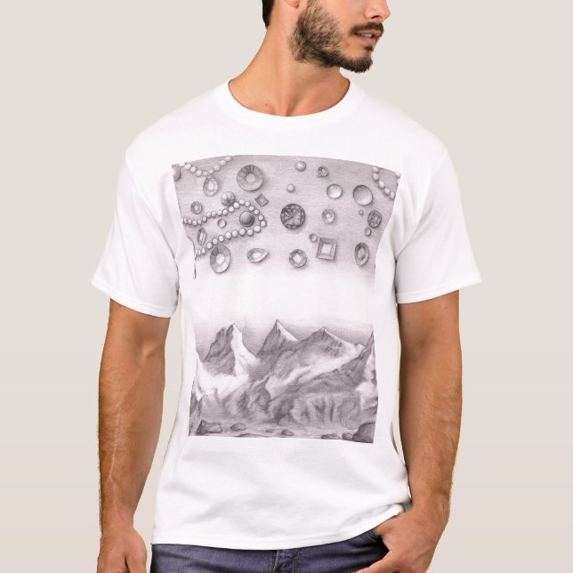 Camiseta Variações de Pedras de Gema e Pérolas no Céu (Frente)