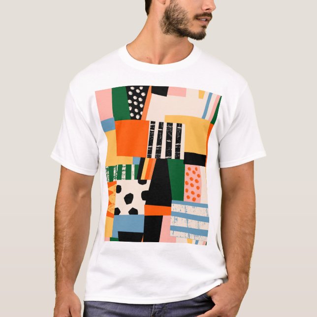 Camiseta Várias formas: design abstrato sem soldadura (Frente)
