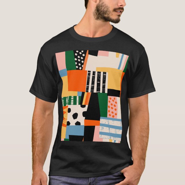 Camiseta Várias formas: design abstrato sem soldadura (Frente)