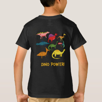 Camiseta Vários dinossauros de desenho animado em muitas co