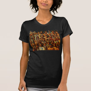 Camiseta Vários tribos de colagem dos indianos do nativo
